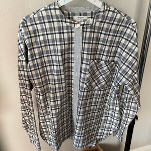 Madewell size L Collarless button-down